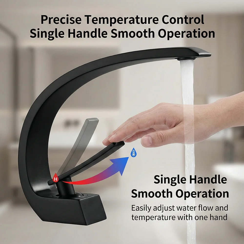 Matte Black Bathroom Faucet, A - Silicone Tap Washer incelemesi ve fiyatı