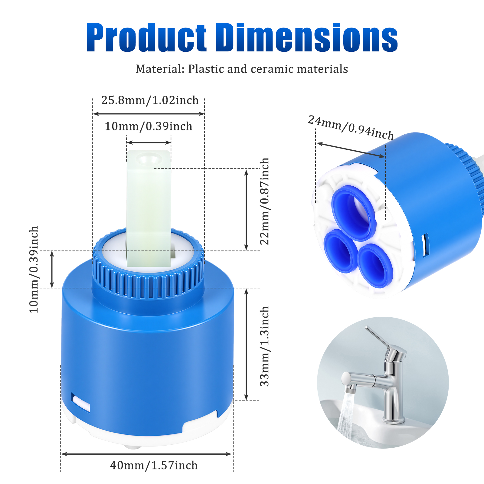 40MM Tap Mixing High Spool Val - Shower Valve Cartridge incelemesi ve fiyatı