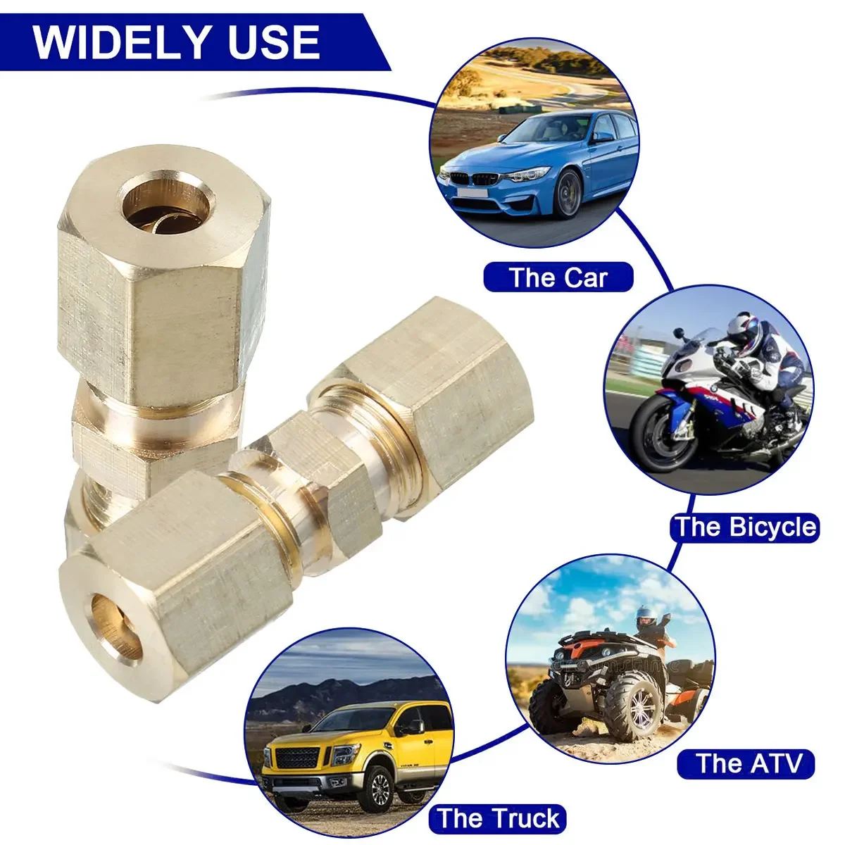 5pcs Brass Brake Line Union Fi - Compression Fitting Brass incelemesi ve fiyatı