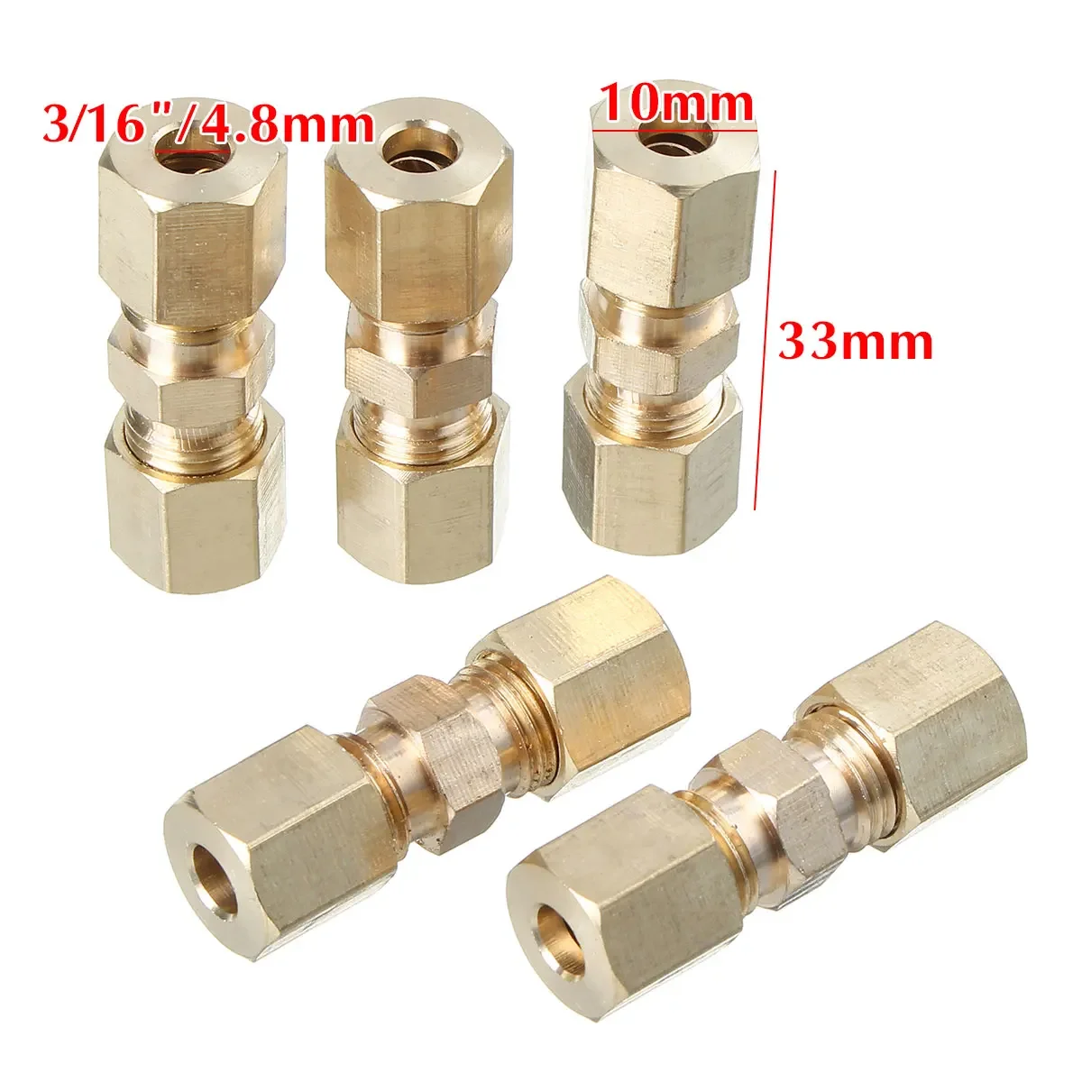 5pcs Brass Brake Line Union Fi - Compression Fitting Brass incelemesi ve fiyatı
