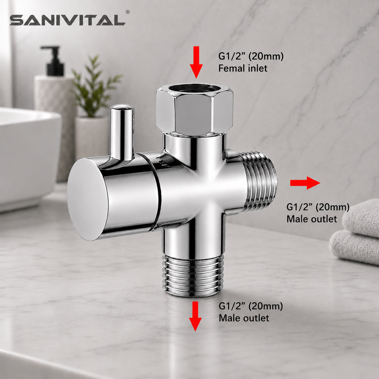 SANIVITAL 3-Way Shower Diverte - Shower Valve Cartridge incelemesi ve fiyatı