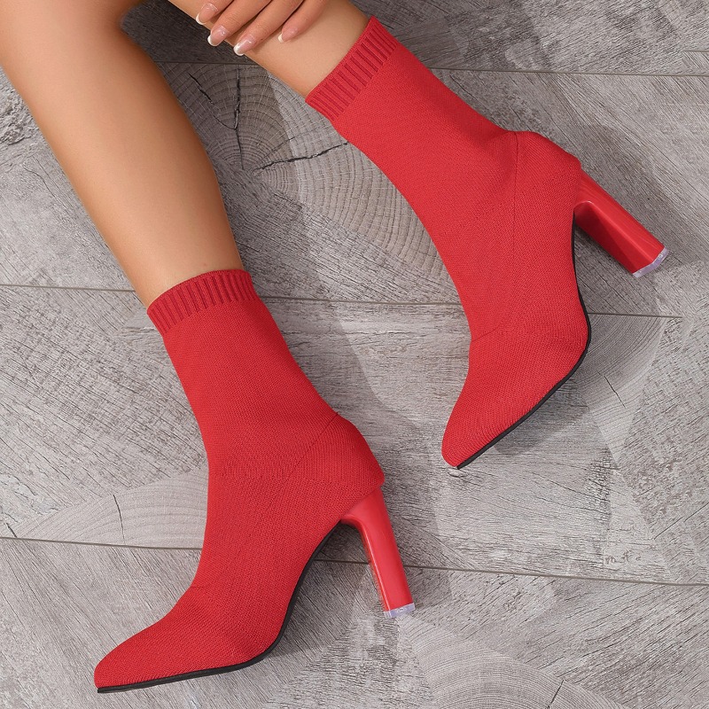 Simple Pointed Toe Knit Stretc - Pipe Bending Spring incelemesi ve fiyatı