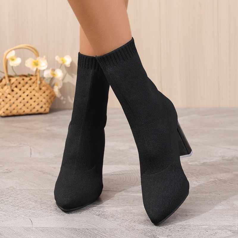 Simple Pointed Toe Knit Stretc - Pipe Bending Spring incelemesi ve fiyatı
