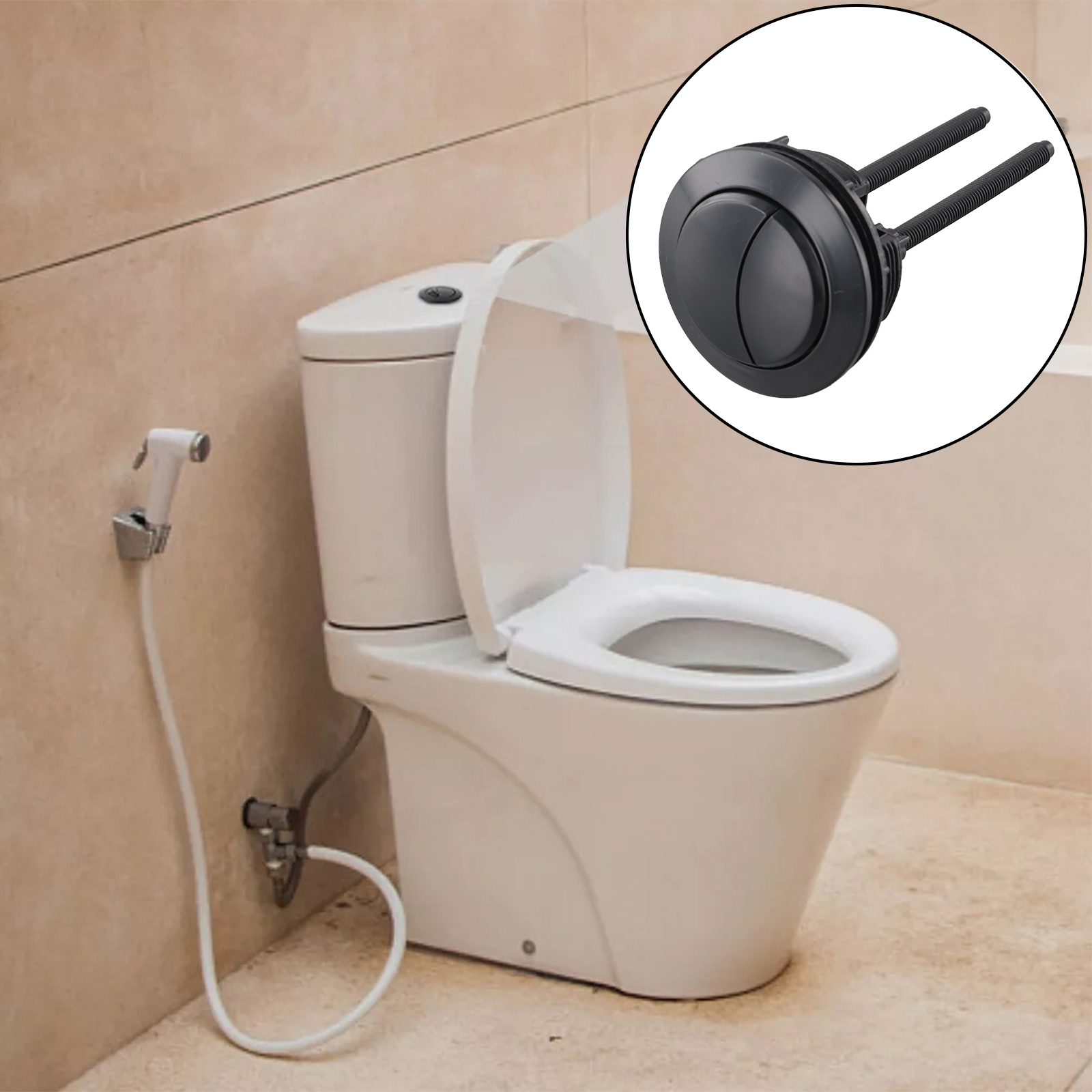 Black Toilet Flush Button 38mm - Toilet Fill Valve incelemesi ve fiyatı